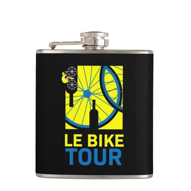 Bike Tour Art Hip Flask (Front)