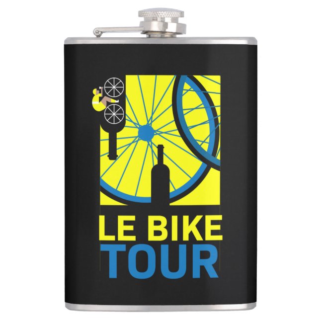 Bike Tour Art Hip Flask (Front)
