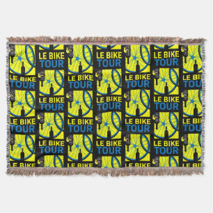 Bike Tour Art Throw Blanket