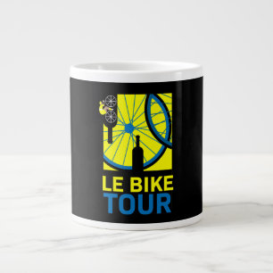 Bike Touring Art Large Coffee Mug