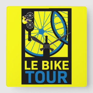 Bike Touring Art Square Wall Clock