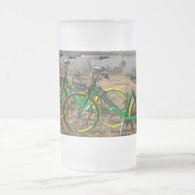 Bike Triplets Frosted Mug (Center)