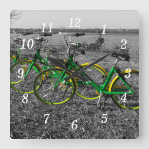 Bike Triplets Select Colour Wall Clock