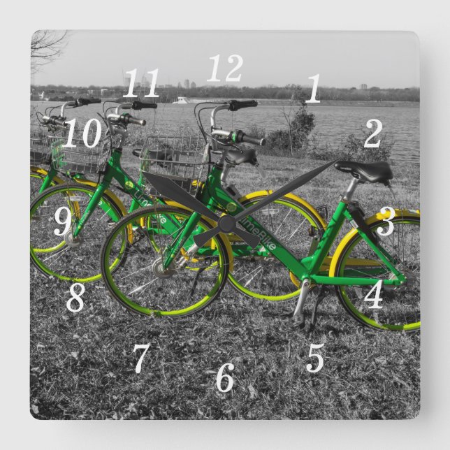 Bike Triplets Select Colour Wall Clock (Front)