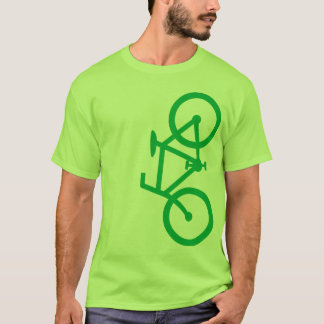 Bike, Vertical Silhouette, Green Design T-Shirt