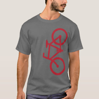 Bike, Vertical Silhouette, Red Design T-Shirt