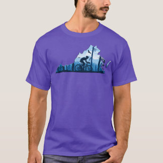 Bike Virginia State MapMountain Biking Blue Ridge T-Shirt