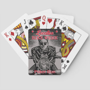 Bike Week Poker Run Customisable Town Vintage Look Playing Cards