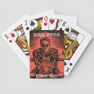 Bike Week Poker Run Customisable Vintage Look Playing Cards