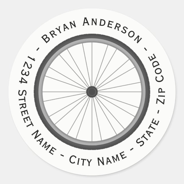 Bike Wheel Return Address Label (Front)