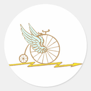 bike wings bicycle wings classic round sticker