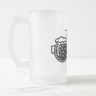 Bike with beer glass. Bottle opener icon Frosted Glass Beer Mug