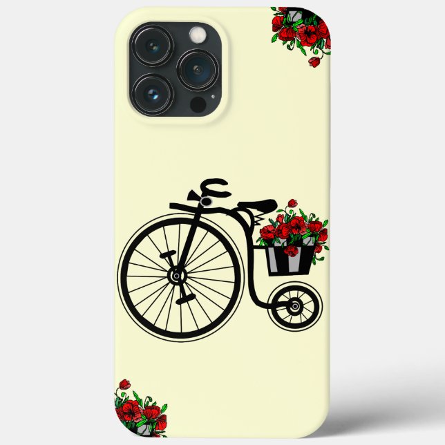 Bike with Flowers iPhone Case - Choose Colour (Back)