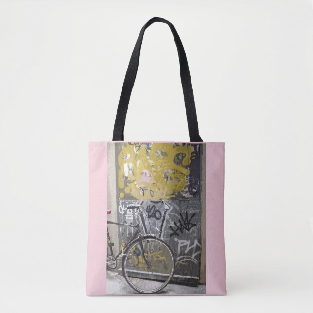 Bike with Graffiti, Madrid Tote Bag (Front)