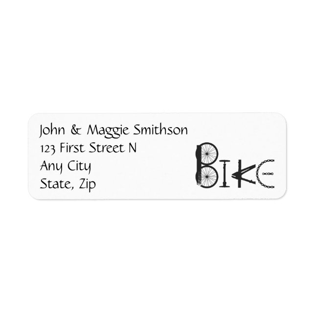 BIKE word made of Bike parts Custom Address (Front)