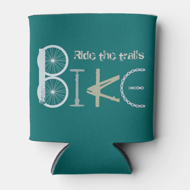 Bike Words Graffiti from Parts Graphic Art Can Cooler (Front)