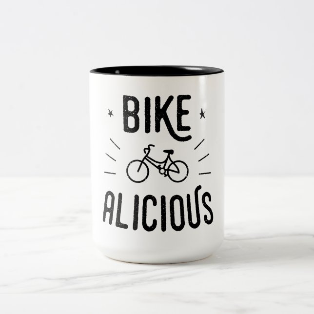 Bikealicious Two-Tone Coffee Mug (Center)