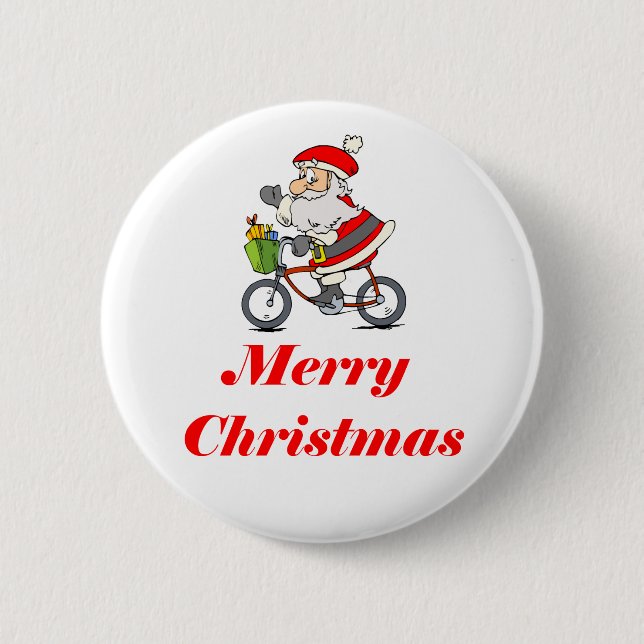 BikeChick Santa 6 Cm Round Badge (Front)