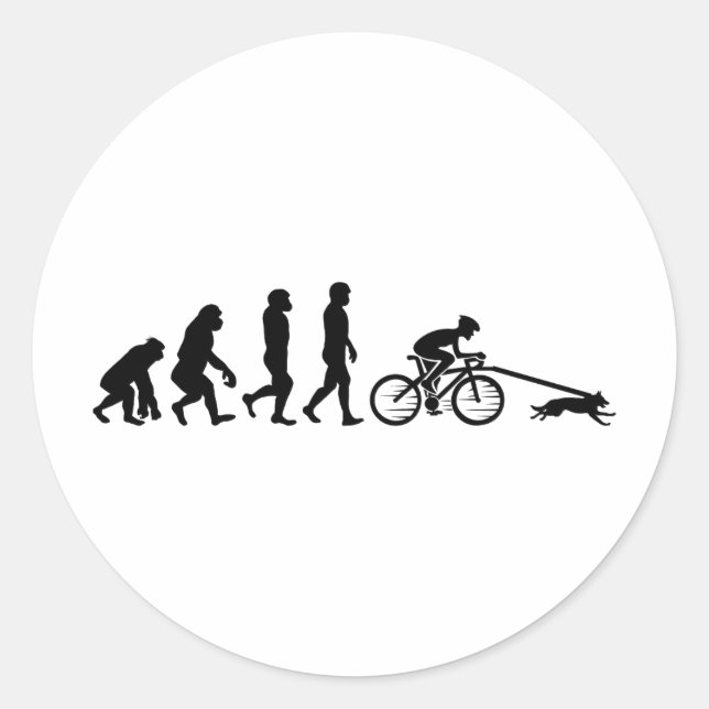 Bikejoring DogScooting Dog Sport Bike Bicycle Ride Classic Round Sticker (Front)