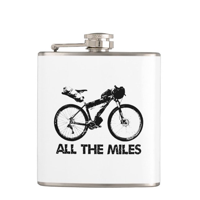 Bikepacking All The Miles Hip Flask (Front)