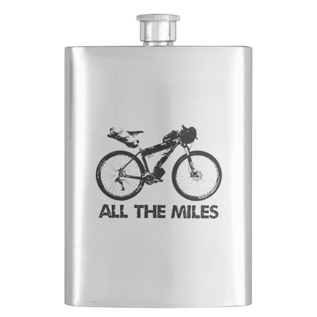 Bikepacking All The Miles Hip Flask (Front)