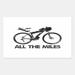 Bikepacking All The Miles Rectangular Sticker