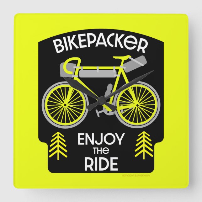 Bikepacking | Backpacking | Touring | Camping Square Wall Clock (Front)