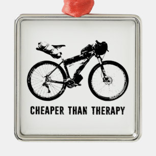 Bikepacking, Cheaper Than Therapy Metal Tree Decoration