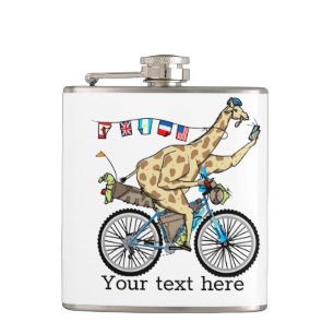 Bikepacking giraffe hip flask