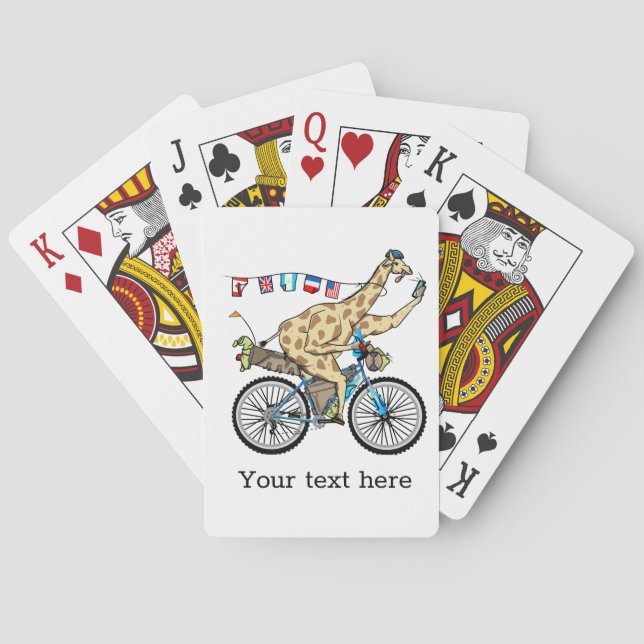 Bikepacking giraffe playing cards (Back)