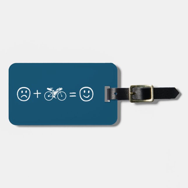 Bikepacking Makes You Happy Luggage Tag (Front Horizontal)