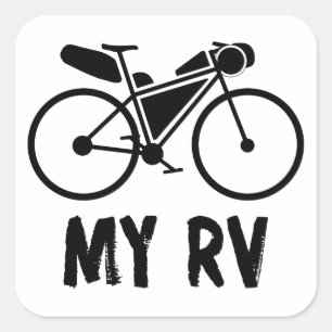 Bikepacking, My Recreational Vehicle Square Sticker