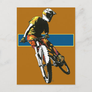 Biker2 -Orange/Blue Postcard