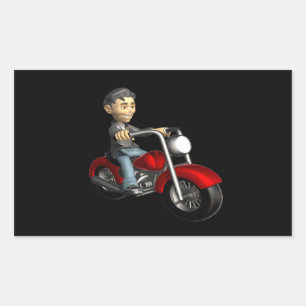 Biker 9 rectangular sticker