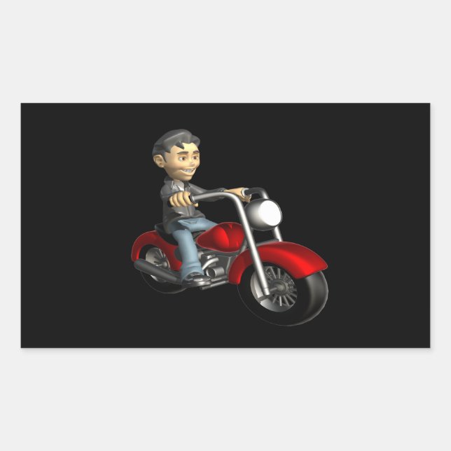 Biker 9 rectangular sticker (Front)