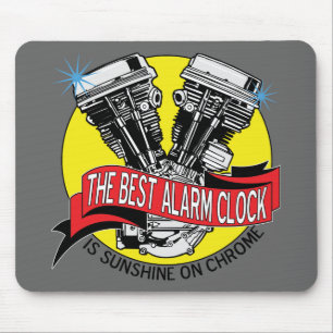 Biker Alarm Clock Mouse Mat