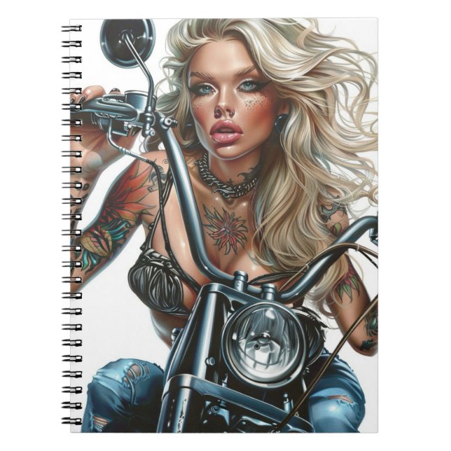 Biker Babe15 Notebook (Front)
