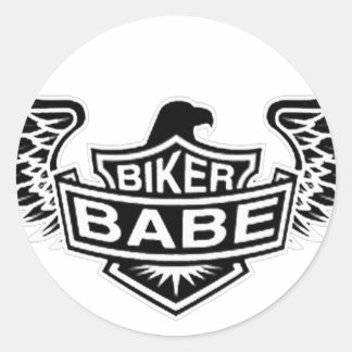 Biker Babe Classic Round Sticker