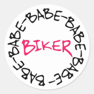 Biker Babe Classic Round Sticker
