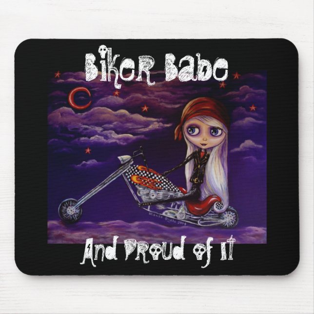 Biker Babe Mousepad (Front)