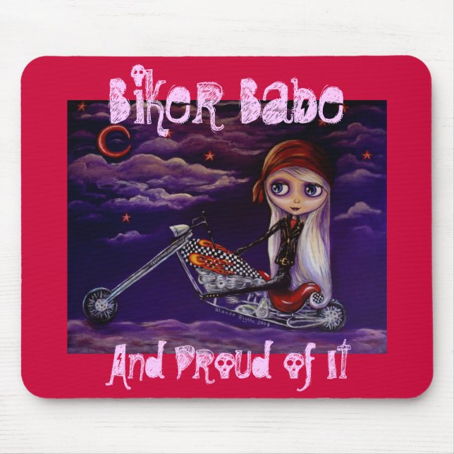 Biker Babe Mousepad (Front)