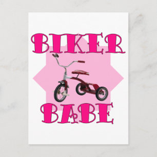Biker Babe /pink Postcard