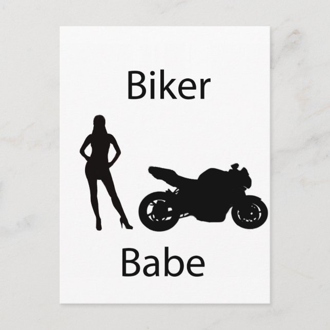 Biker babe postcard (Front)