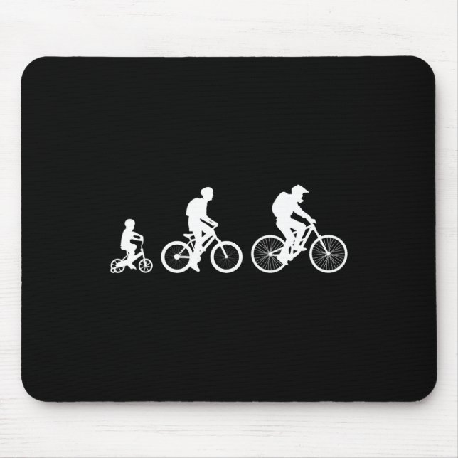 Biker Bicycle Cycling Mountain Biking Evolution  Mouse Mat (Front)
