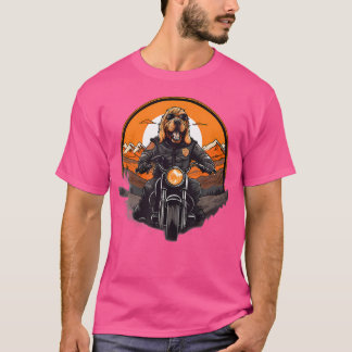 Biker Bloodhound Dog Riding Motorbike T-Shirt