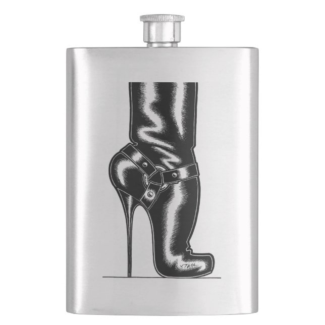 Biker Boot Hip Flask (Front)