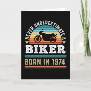 Biker born 1974 50th Birthday Motorbike Gift Dad Card