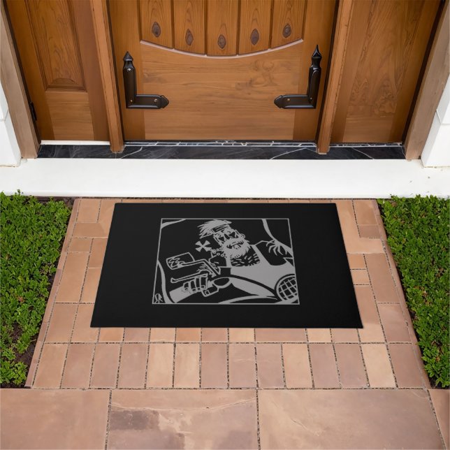 Biker Bro grey and black doormat (Outdoor)