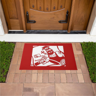 Biker Bro red doormat