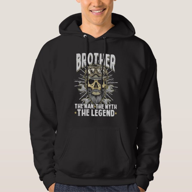 Biker Brother The Man Myth Legend Motorcycle  Fath Hoodie (Front)
